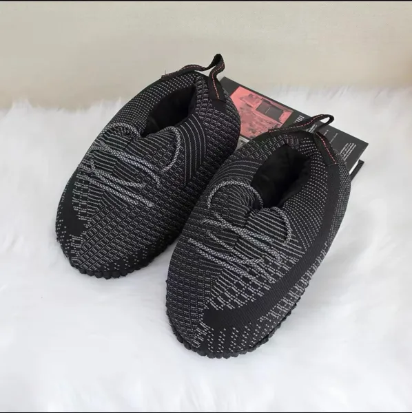Adidas Yeezy Slide Black Knit Slippers - 1