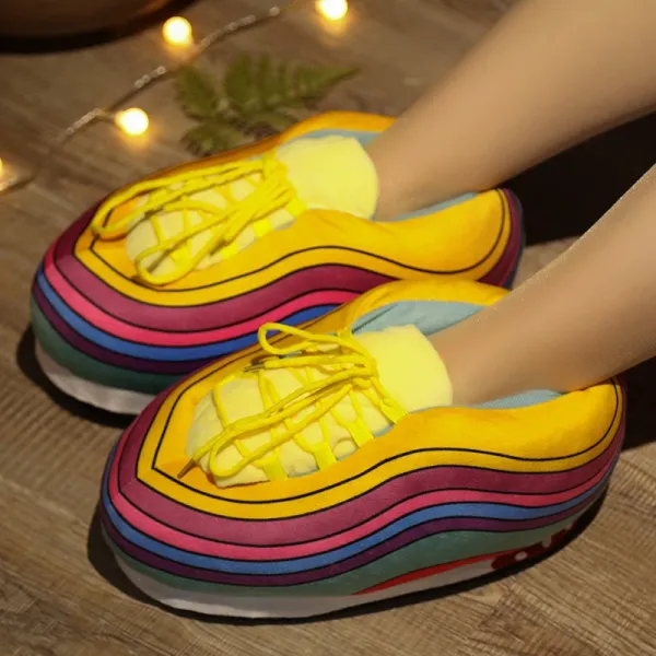 Rainbow Wave Slipper Sneakers Multicolor Slippers - 1