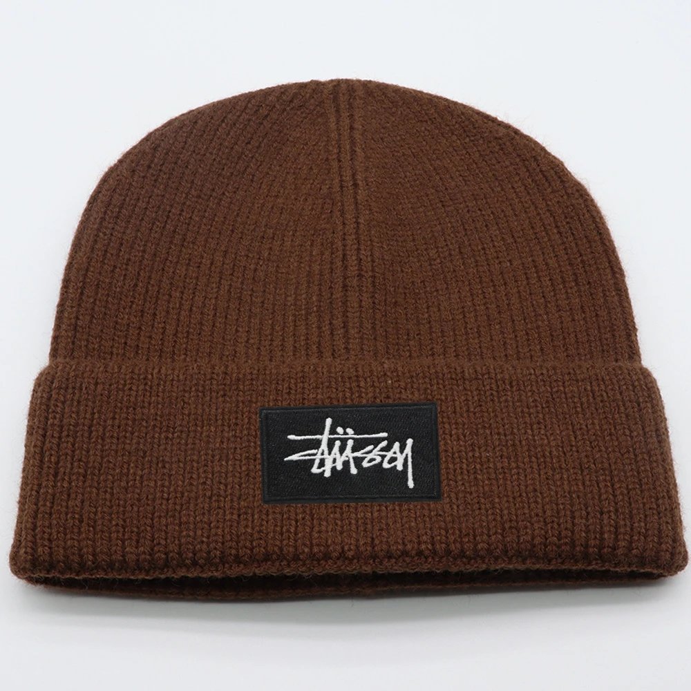 Stüssy Stock Logo Beanie Brown - 1