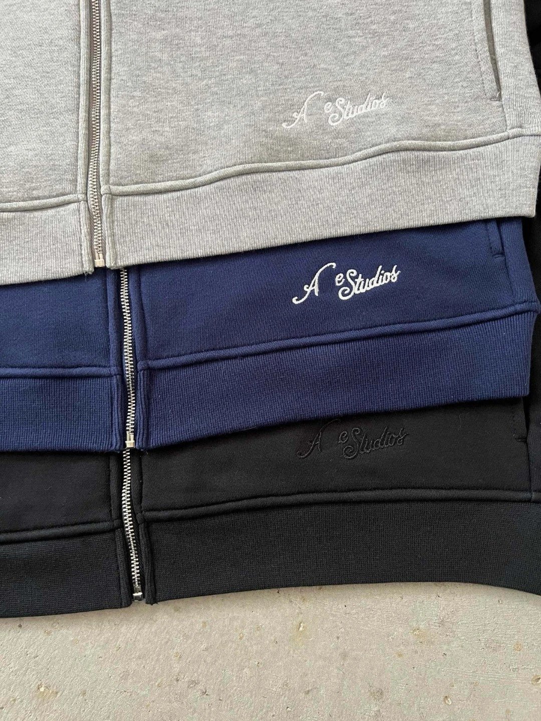 A Bathing Ape Studios Logo Pullover Navy Blue Hoodie - 11