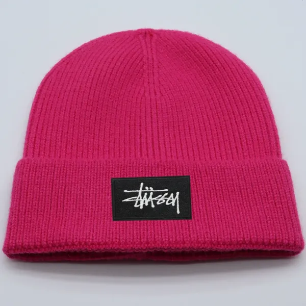 Stüssy Stock Logo Beanie Pink - 1