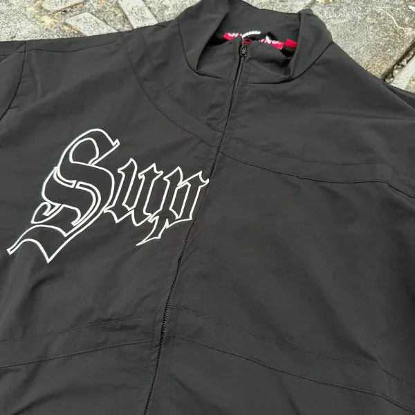Supreme Gothic Logo Windbreaker Pants Black - 12