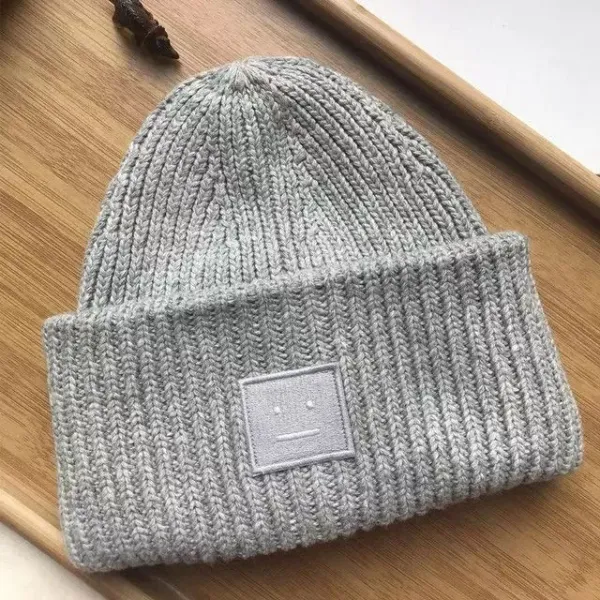 Comme des Garçons Play Smiley Face Beanie Gray - 1