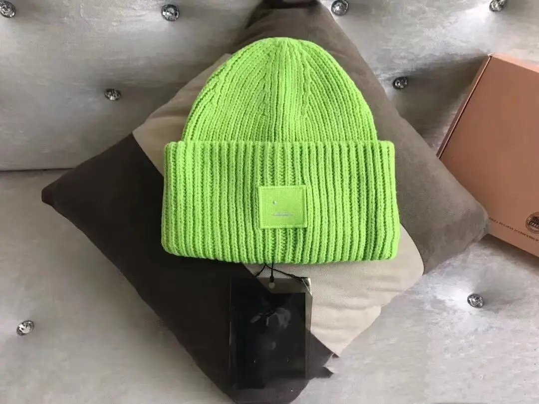 Acne Studios Smiley Face Beanie Beige Knit Hat - 6