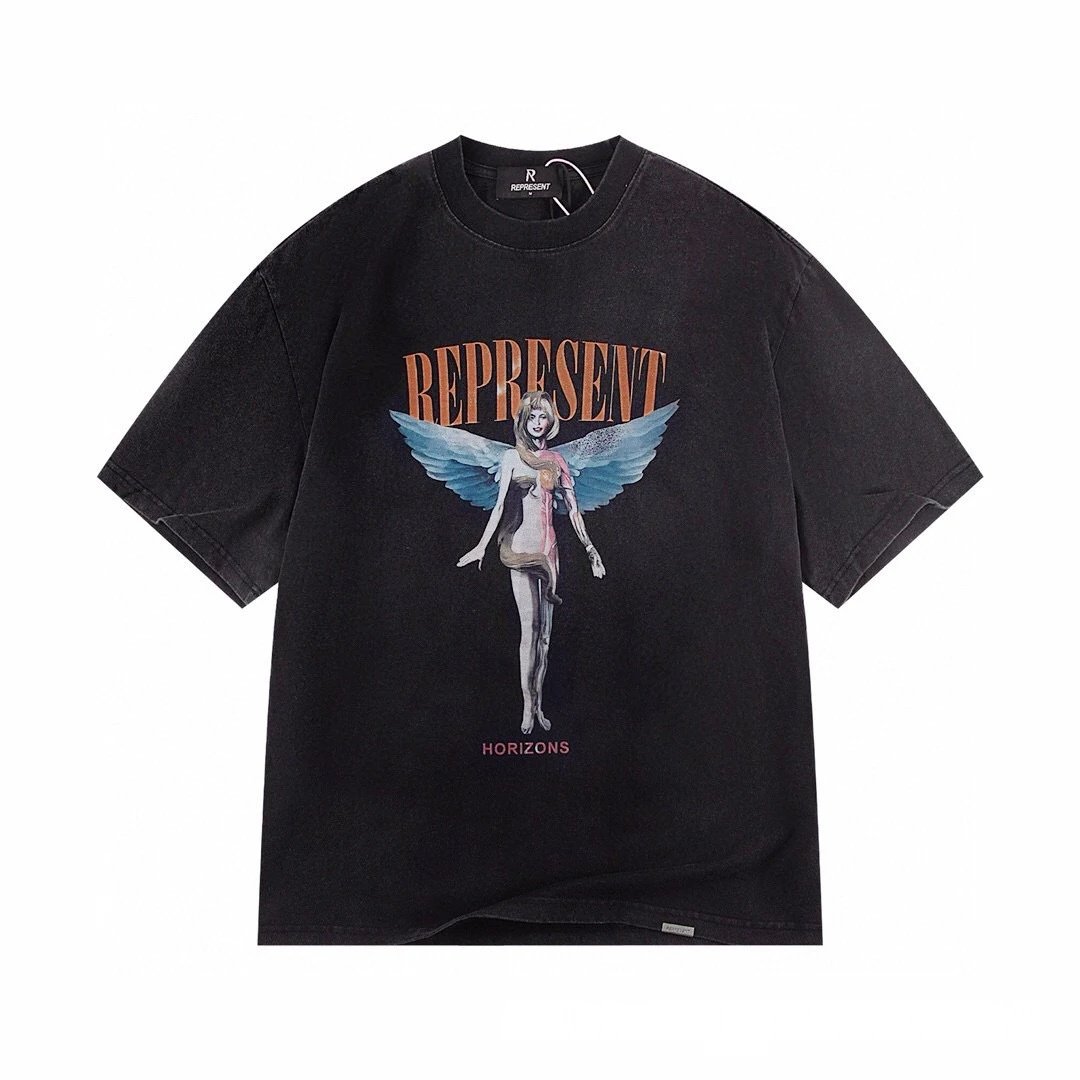 Represent Horizons Graphic Print T-Shirt Gray - 17