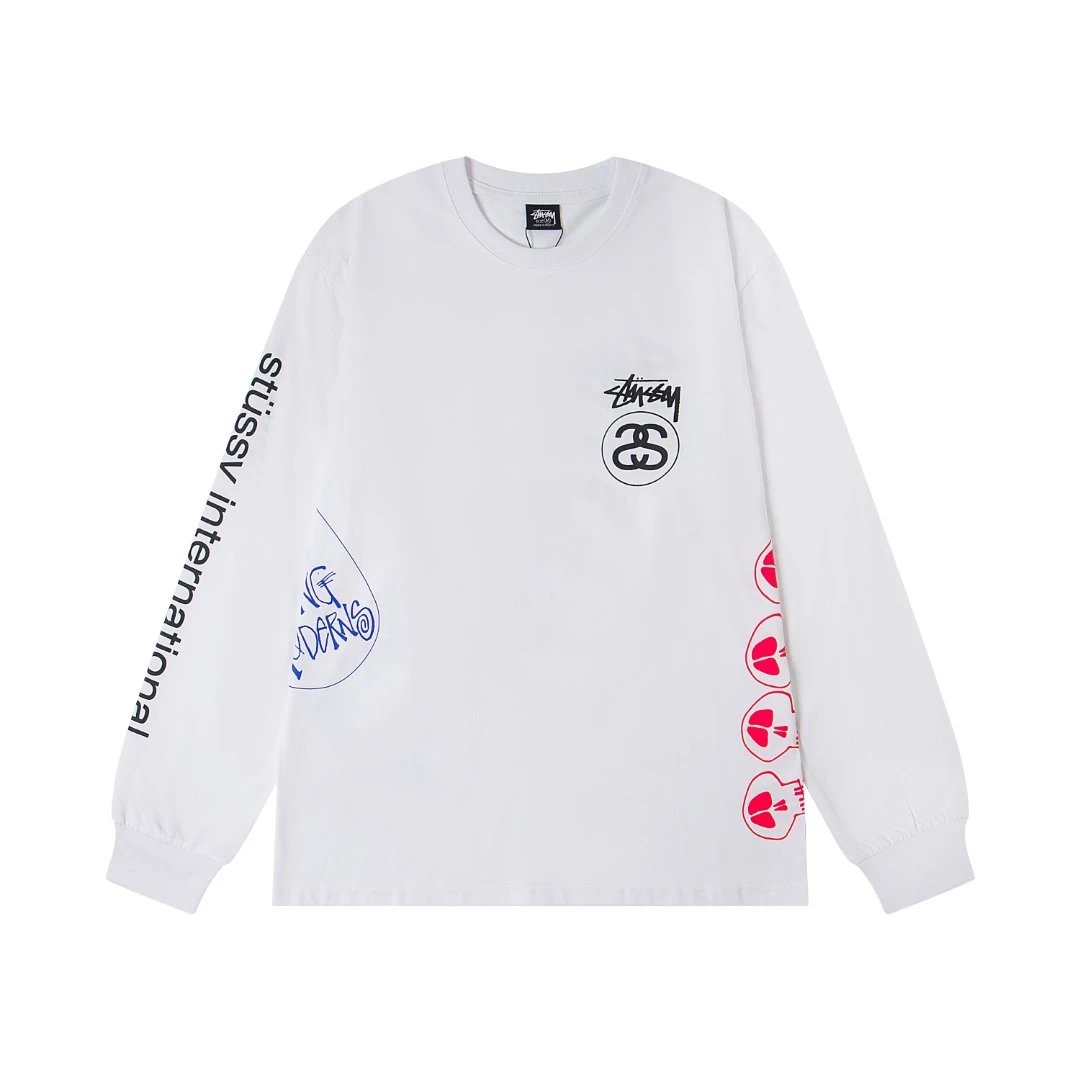 Stussy Letter Print Crew Neck Long-Sleeve T-Shirt photo 7