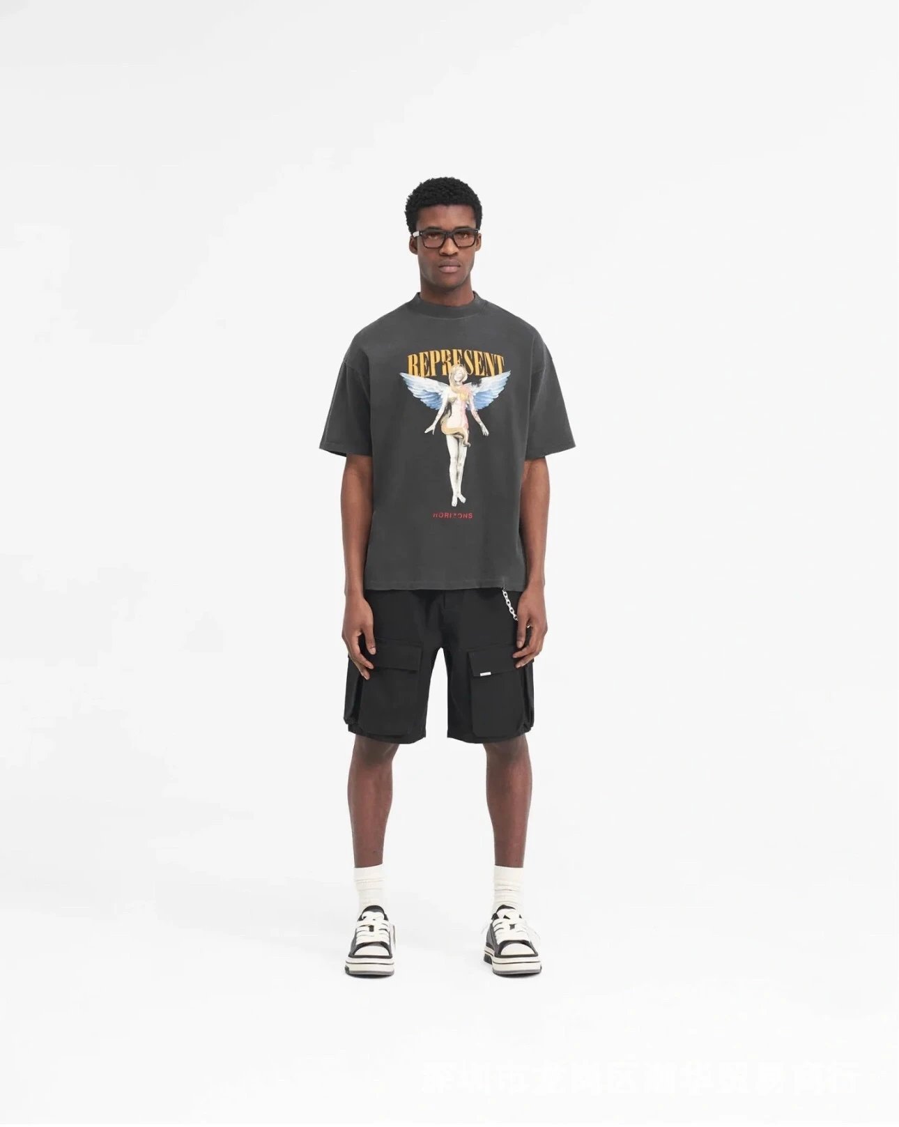 Represent Horizons Graphic Print T-Shirt Gray - 14