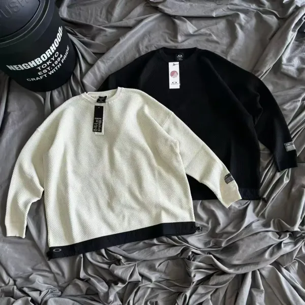A Bathing Ape Waffle Knit Crewneck Beige Sweater - 3