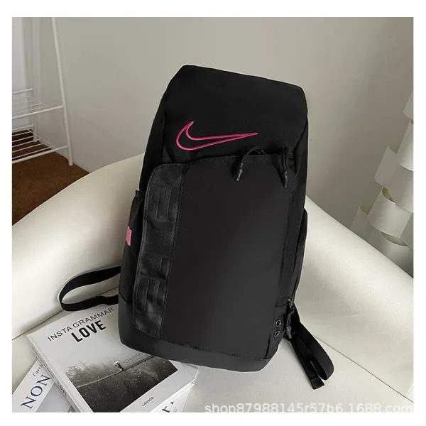 Nike Swoosh Logo Black with Pink Accent Backpack - 1
