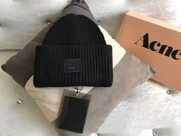 Acne Studios Ribbed Beanie Black - 1