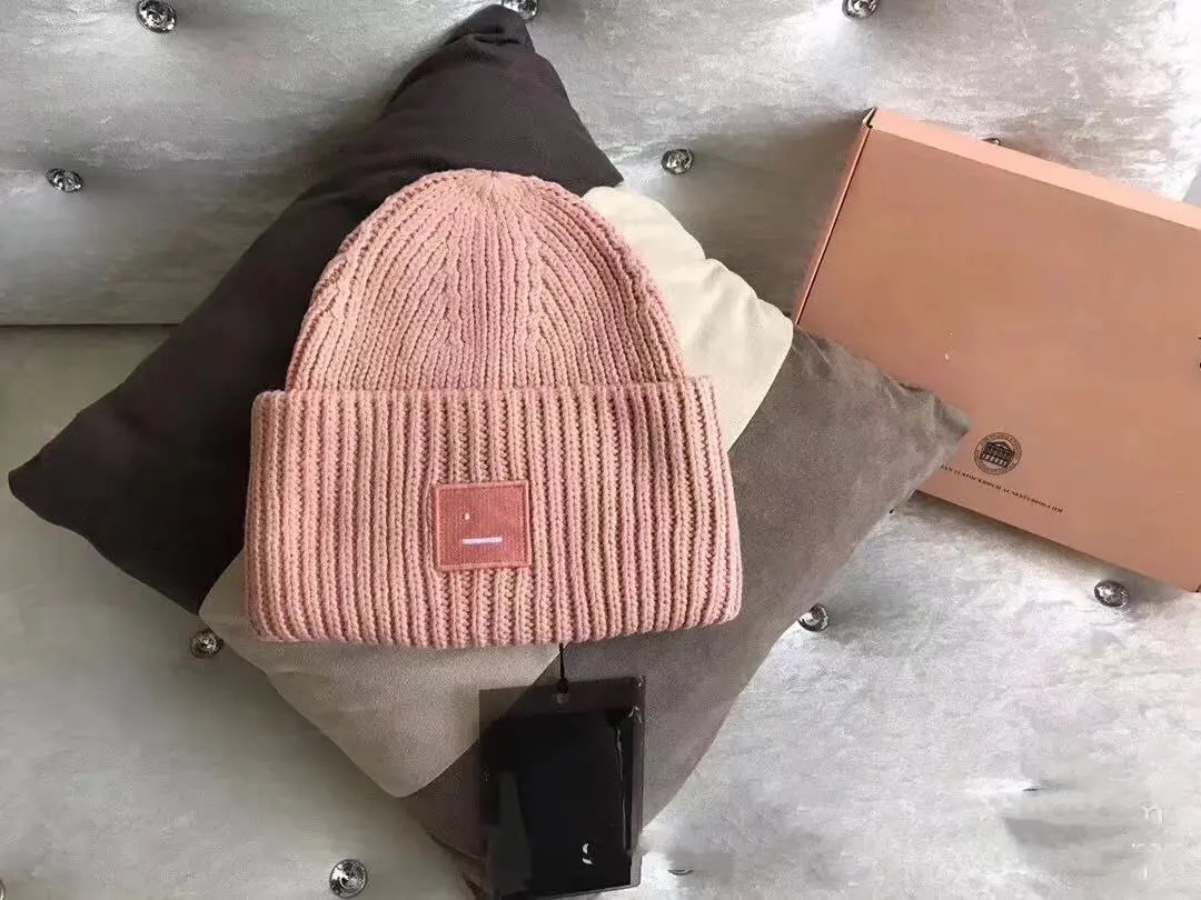Acne Studios Smiley Face Beanie Beige Knit Hat - 5