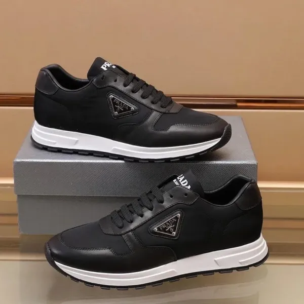 Prada Re-Nylon Runner Black and White Sneakers - 1