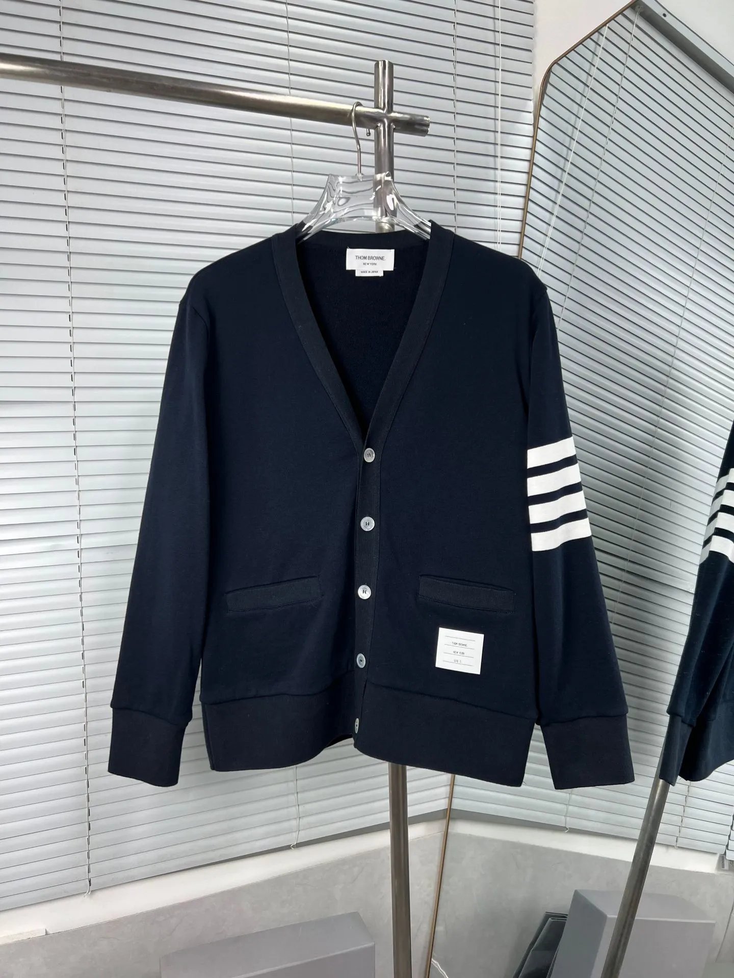 Navy blue sweatshirt cardigan SKU image