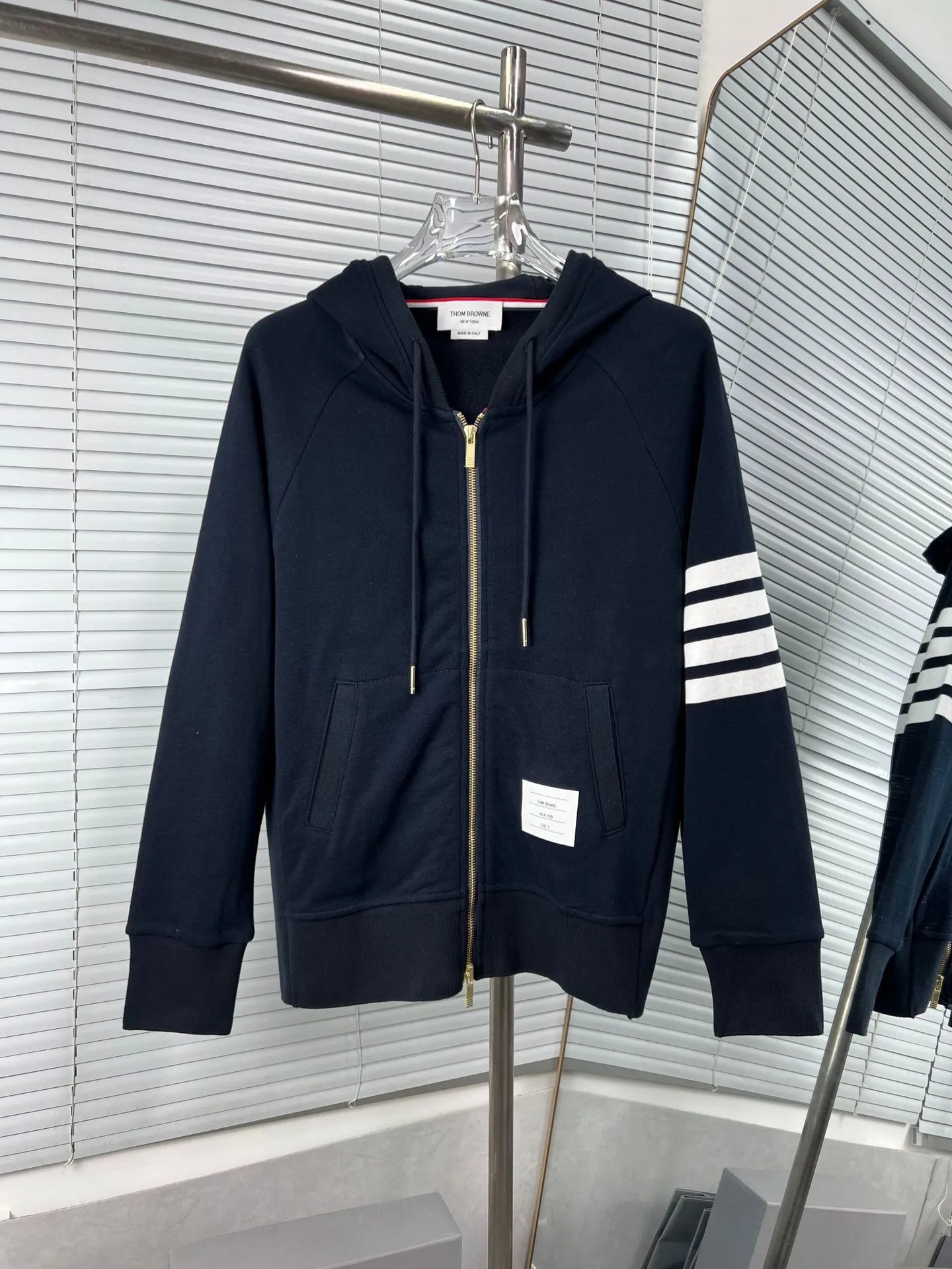Navy blue sweatshirt jacket SKU image