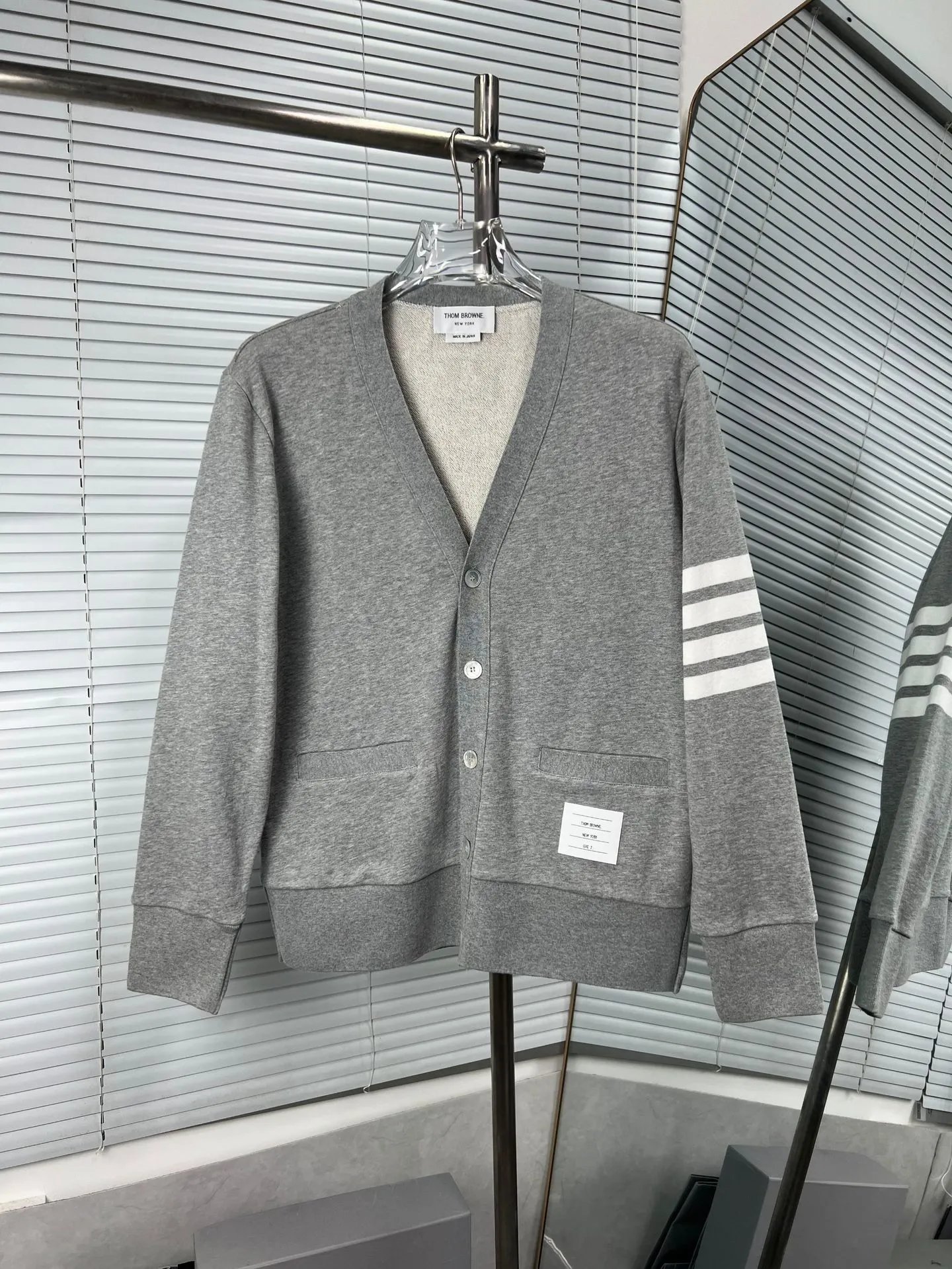 Light gray hoodie cardigan SKU image