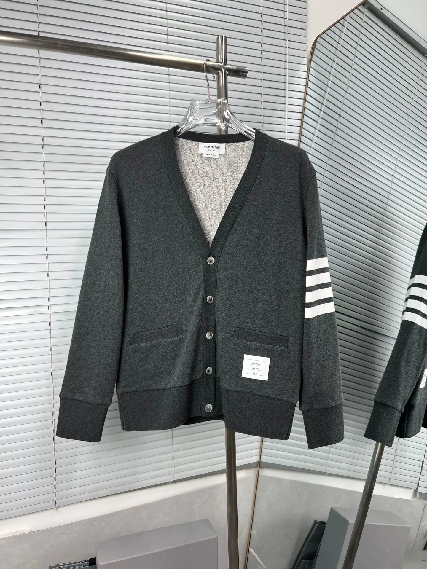 Dark gray hoodie cardigan SKU image