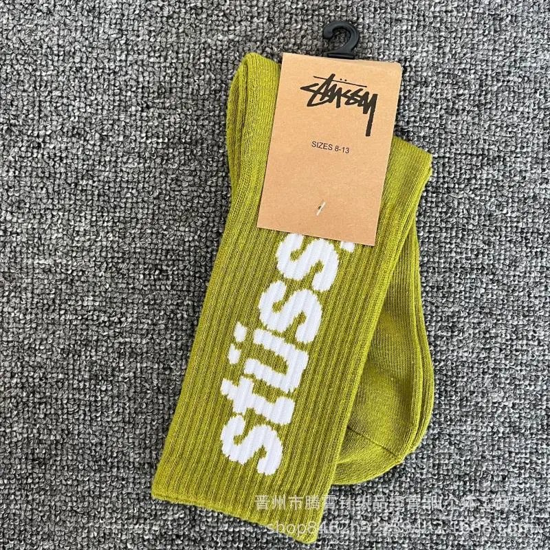 Stussy Striped Logo Socks White / Black - 11
