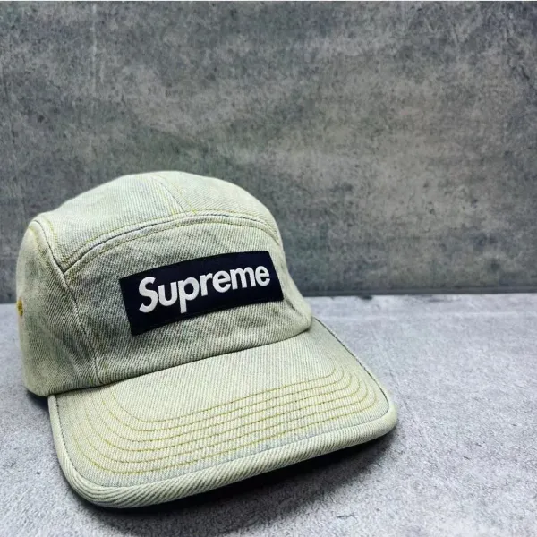 Supreme S Logo Washed Cotton Baseball Cap Green - 42