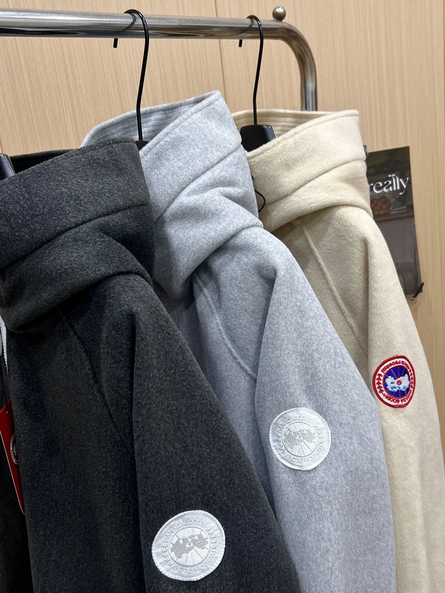 Canada Goose Fleece Hoodie Beige Hoodie - 3