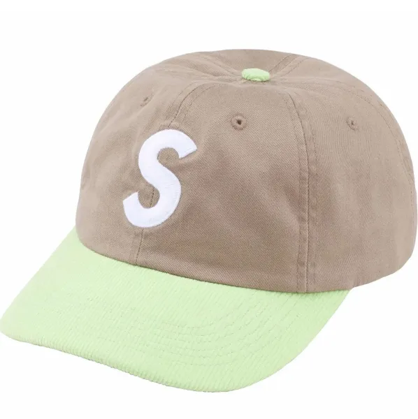 Supreme S Logo Washed Cotton Baseball Cap Green - 29