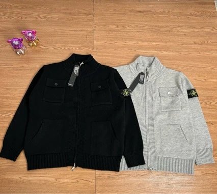 Stone Island Knitwear Zip-Up Knit Cardigan with Chest Pockets image 1