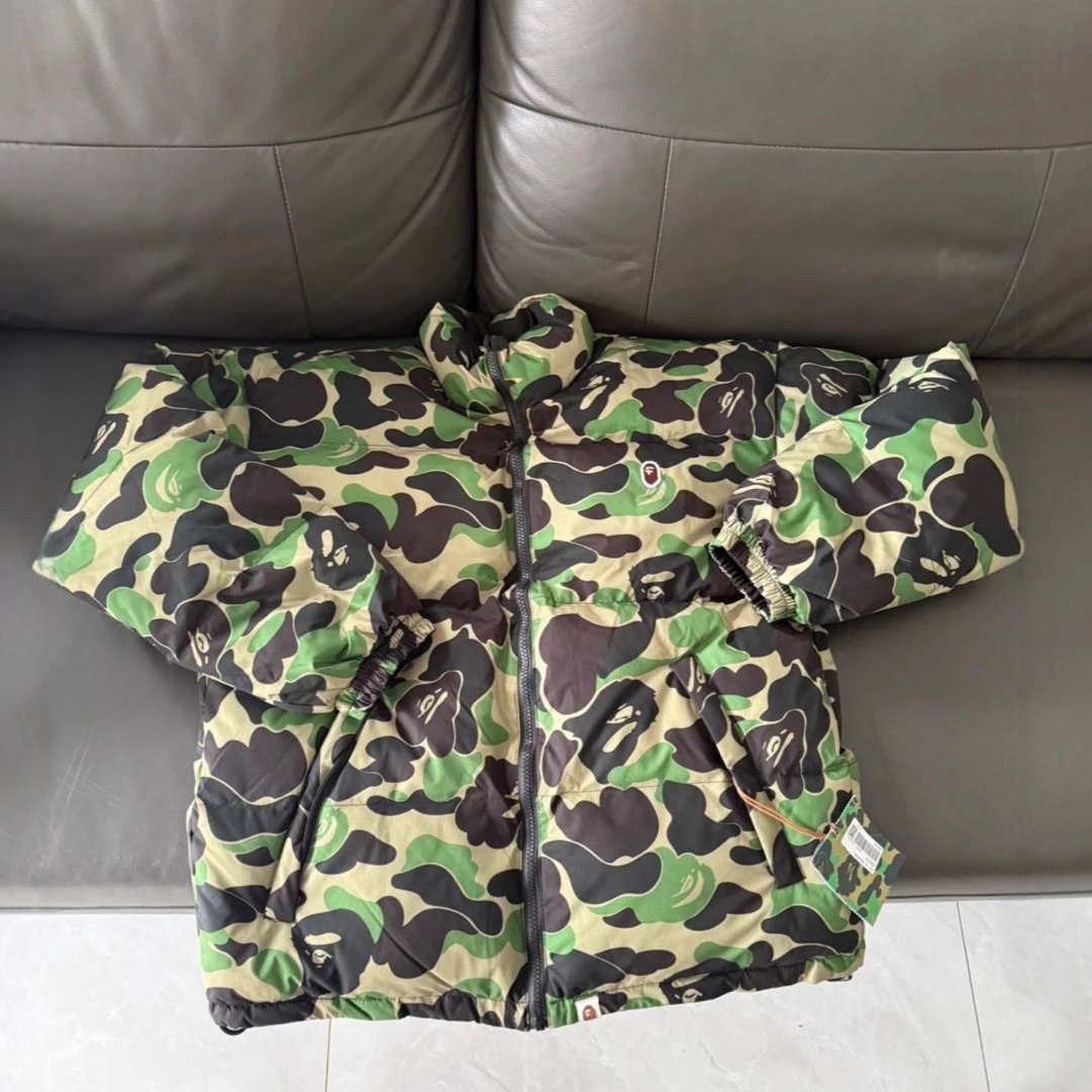 A BATHING APE Down Jackets Shark Face Camo Puffer Jacket image 2