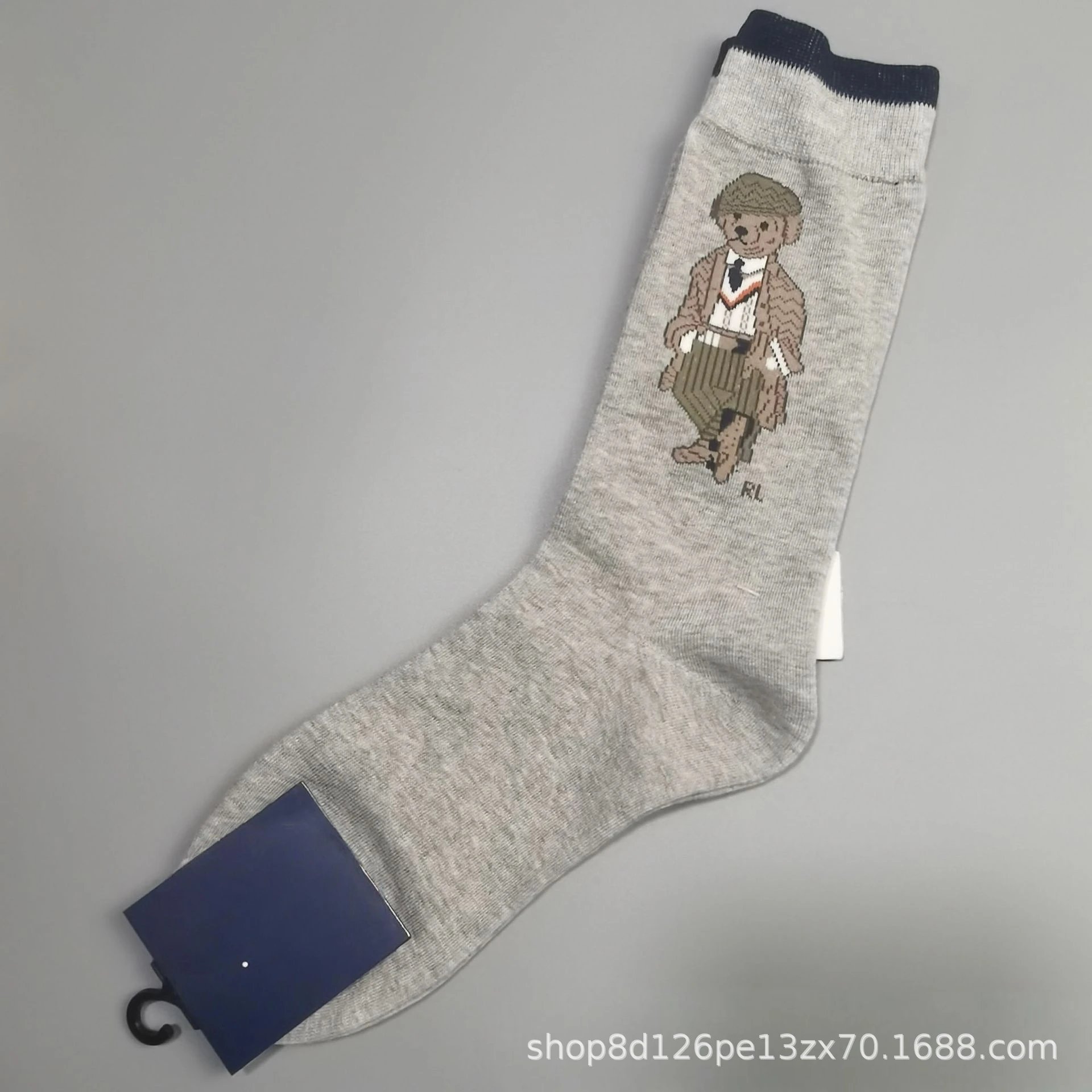 Polo Ralph Lauren Bear Embroidered Socks Gray - 11