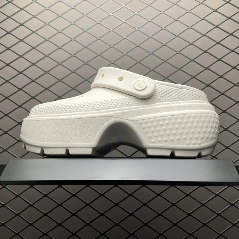21-Crocodile Pool Ultra Thick Sole All White