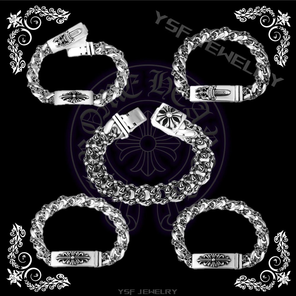 Retro High-end Thick-style Cross-shaped Cuban Bracelet