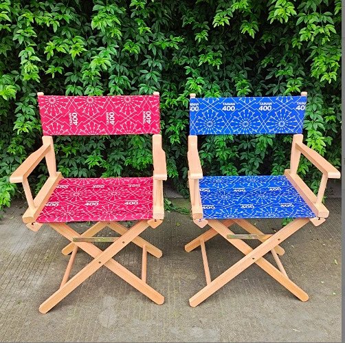 Solid Wood Folding Outdoor Canvas Backrest Chair