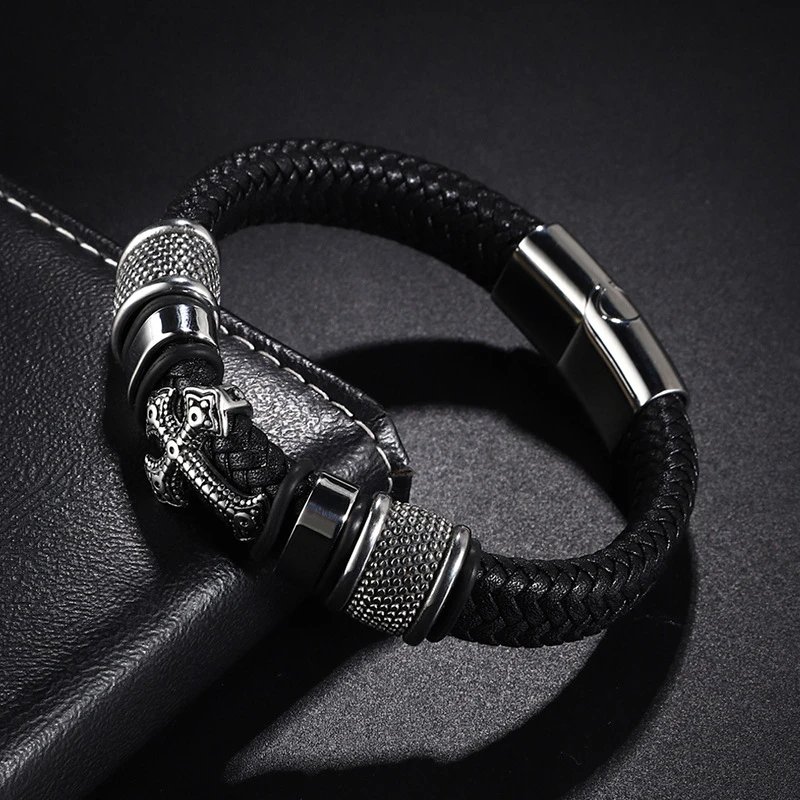Woven Bracelet With Magnetic Snap Closure