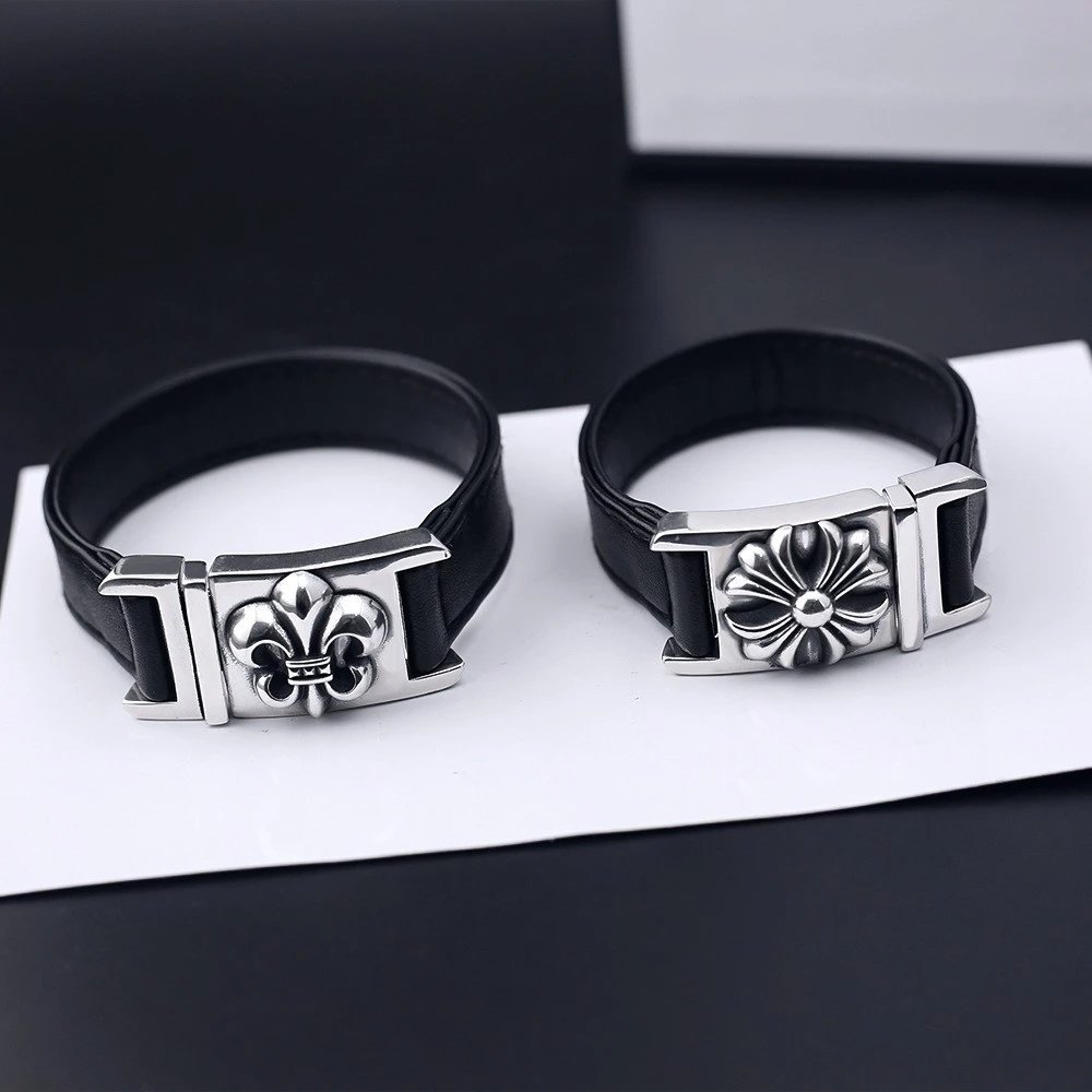 Fashionable Retro Distressed Thai Silver Bracelet
