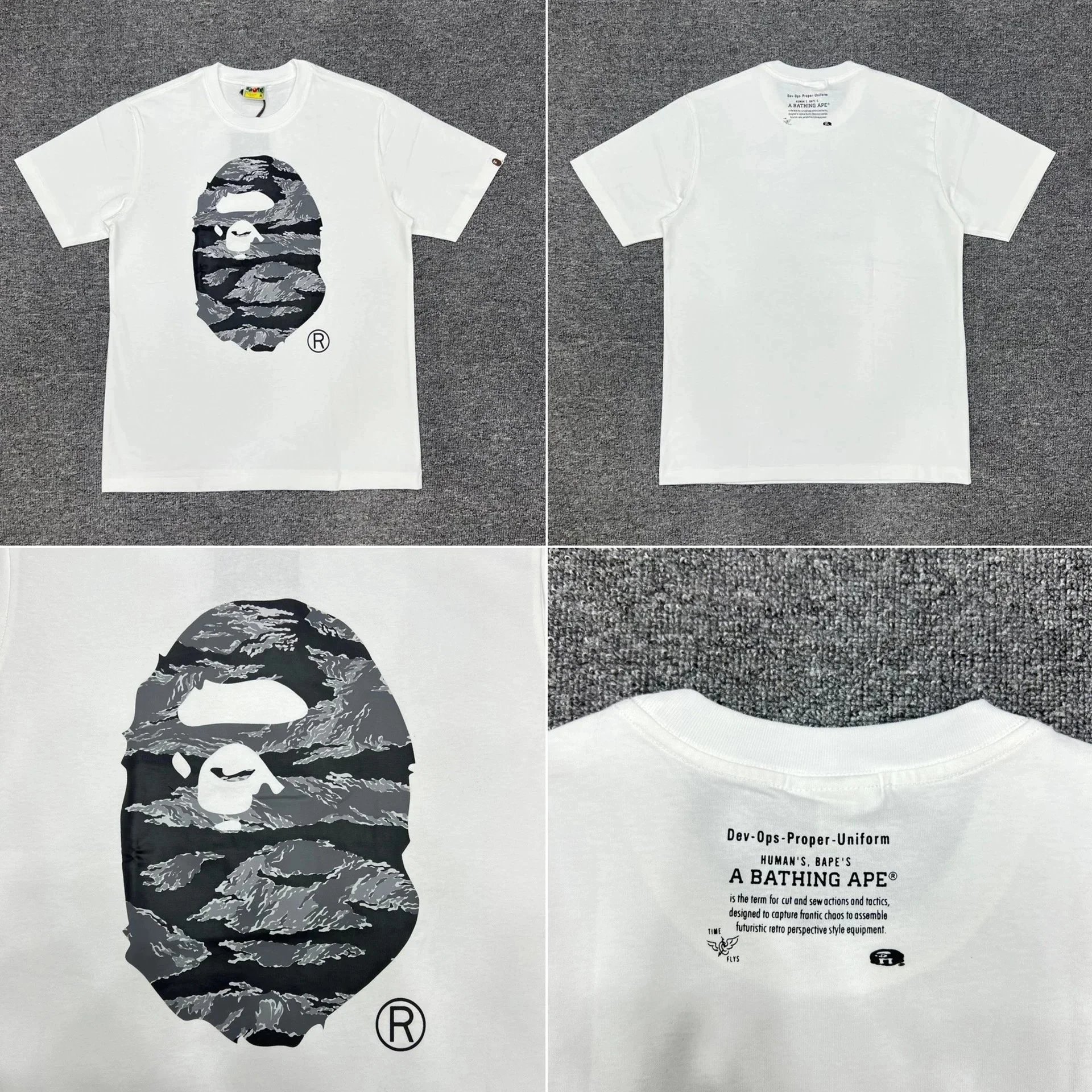 A Bathing Ape Camo Big Ape Head White T-Shirt - 14