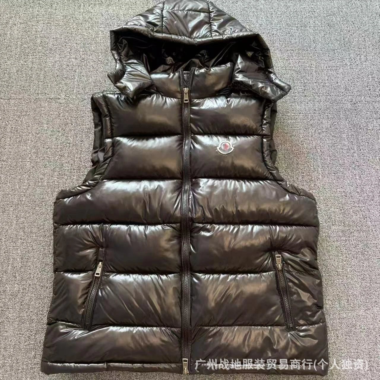 Vest black cotton jacket