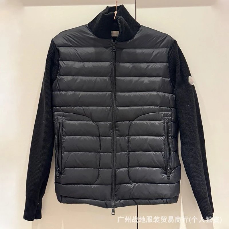 Stand up collar armband black cotton jacket