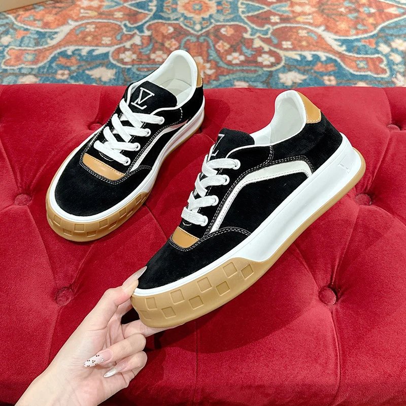 Louis Vuitton Sneakers Low-top lace-up suede with LV monogram details and gum sole product image
