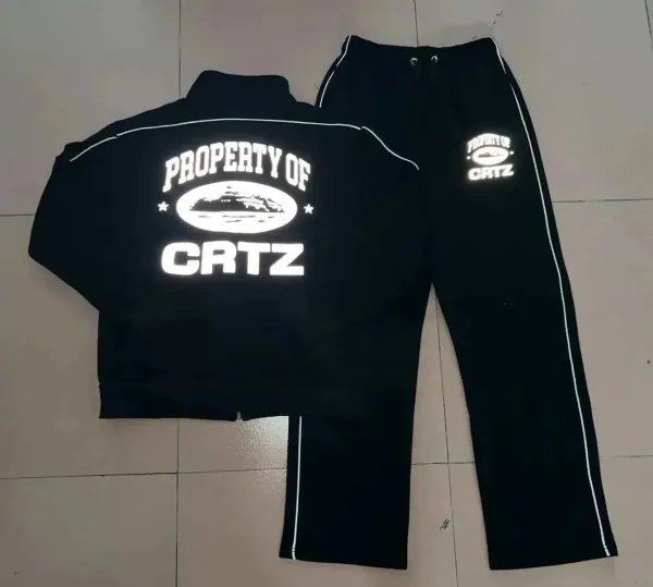 Design Track Pants Black with White Stripe Sweatpants - 7