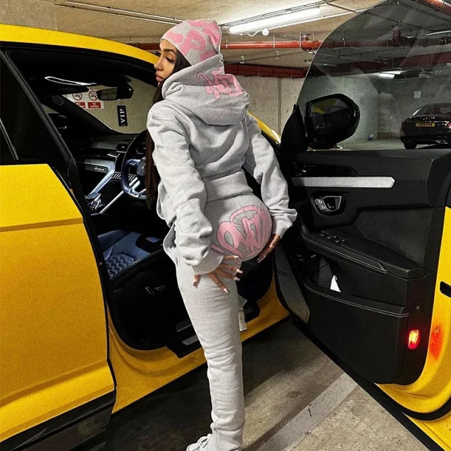 Unbranded Hoodies & Sweatshirts Graffiti-print pullover hoodie with rope drawstrings and kangaroo pocket product detail image 36