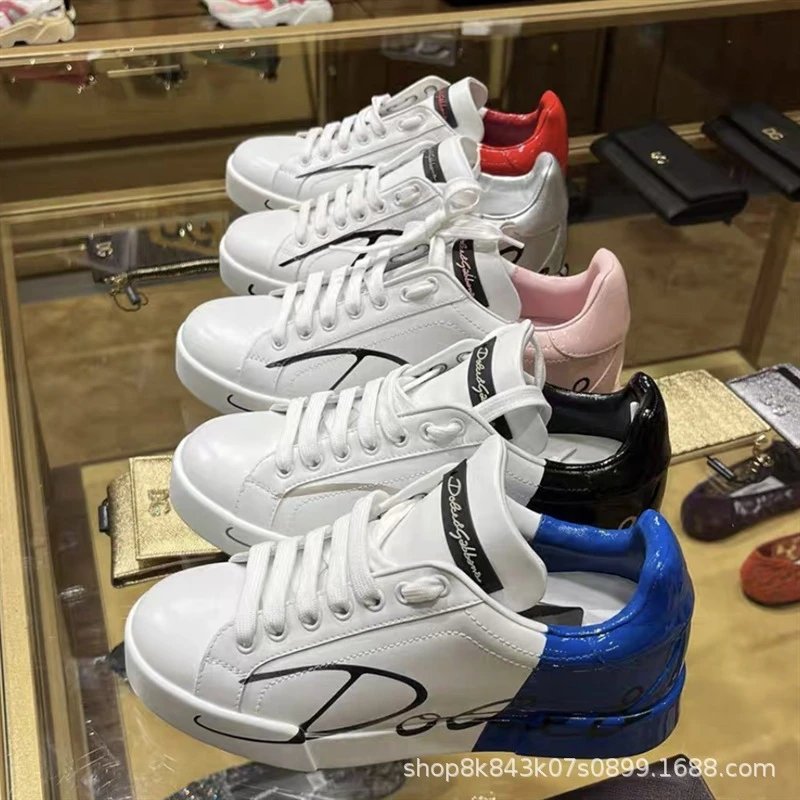 Dolce & Gabbana White Blue Black Pink Casual Sneakers