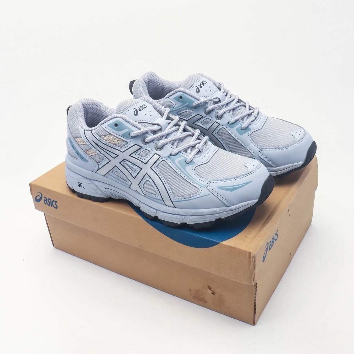 Asics Gel-6 Light Blue Grey Running Shoes