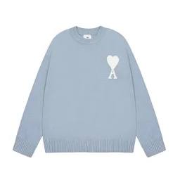 thumbnail for AMI Love 2023SS Classic Jacquard Big Heart Crew Neck Sweater 15colors