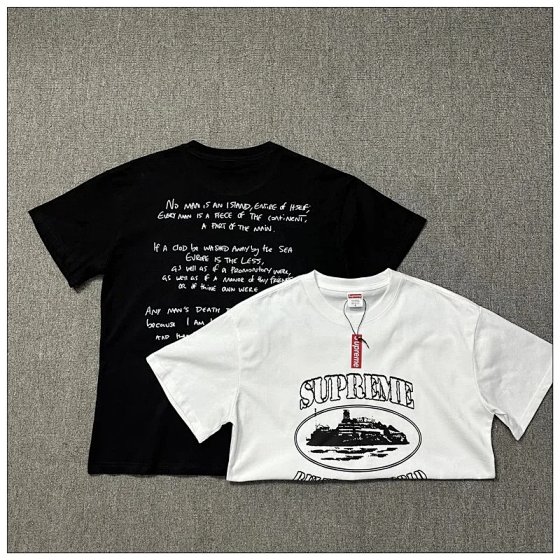 European and American fashion brand Devil's Island Corteiz series back letter print unisex casual loose short sleeved T-shirt