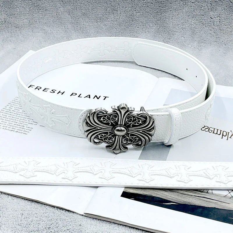 15 white cross belts with white background and square cross