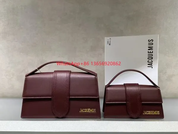 Jacquemus Le Chiquito Burgundy Leather Handbags - 1