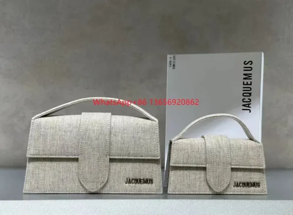 Jacquemus Le Chiquito Beige Linen-Textured Handbags - 1