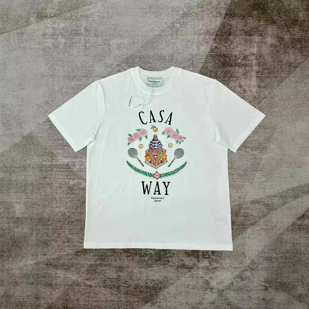 Casa Digital Print Screen Print Short Sleeve T-Shirt Shirt
