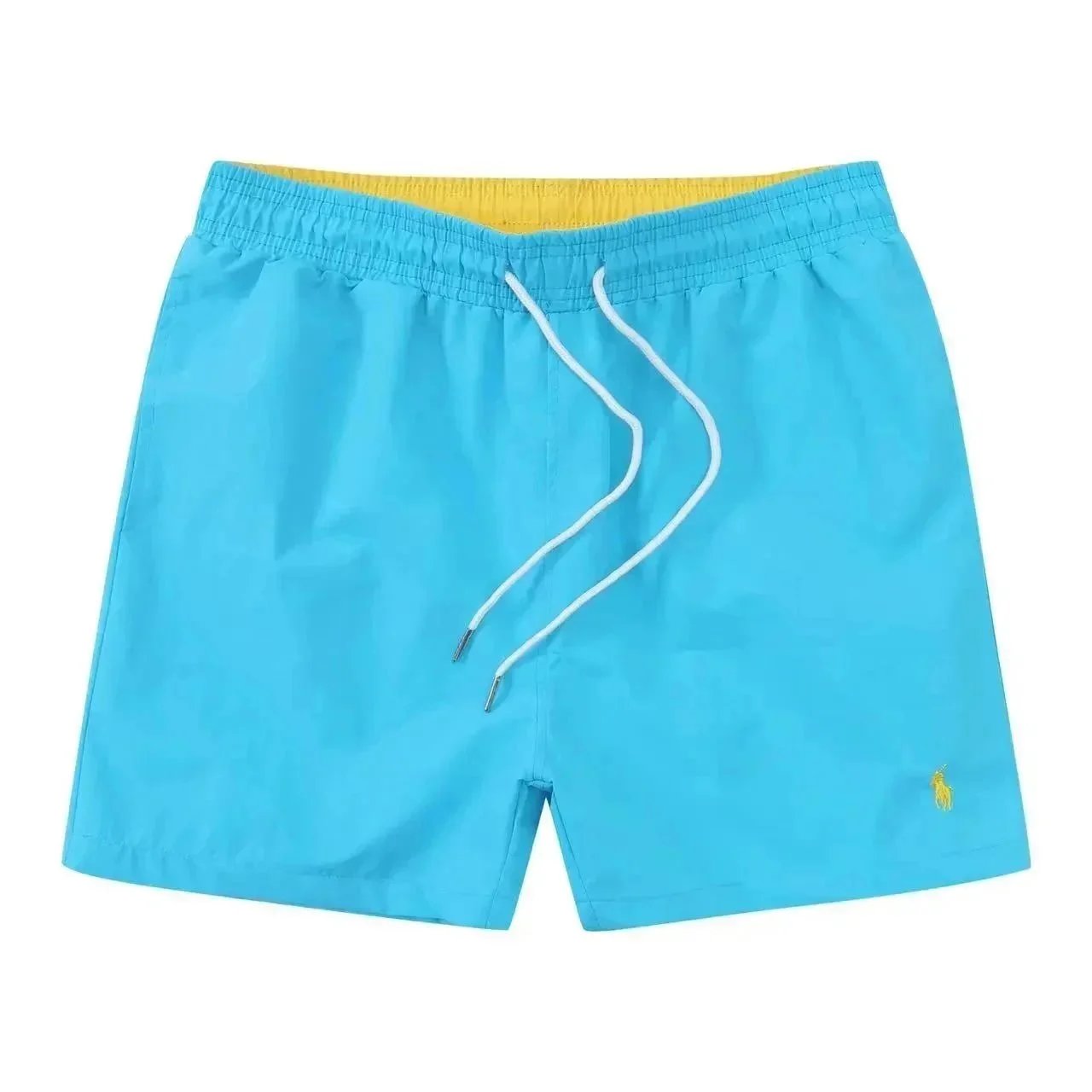 蓝色黄标沙滩裤