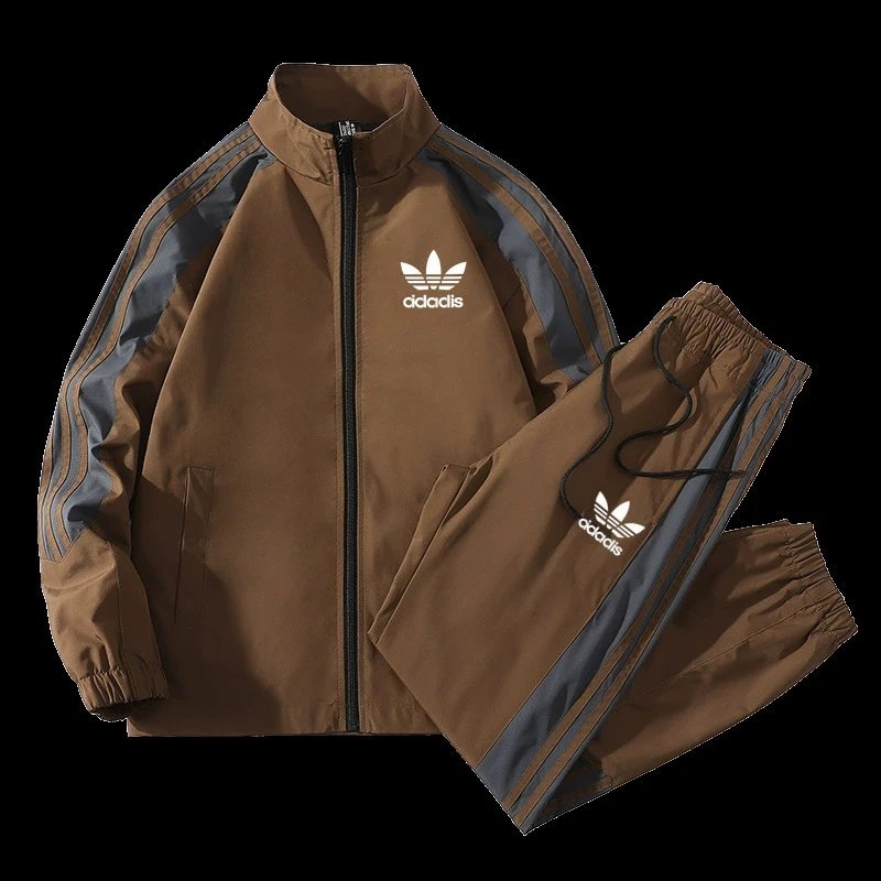 Adidas Originals Trefoil Track Jacket and Pants Black Gray Tracksuit - 7