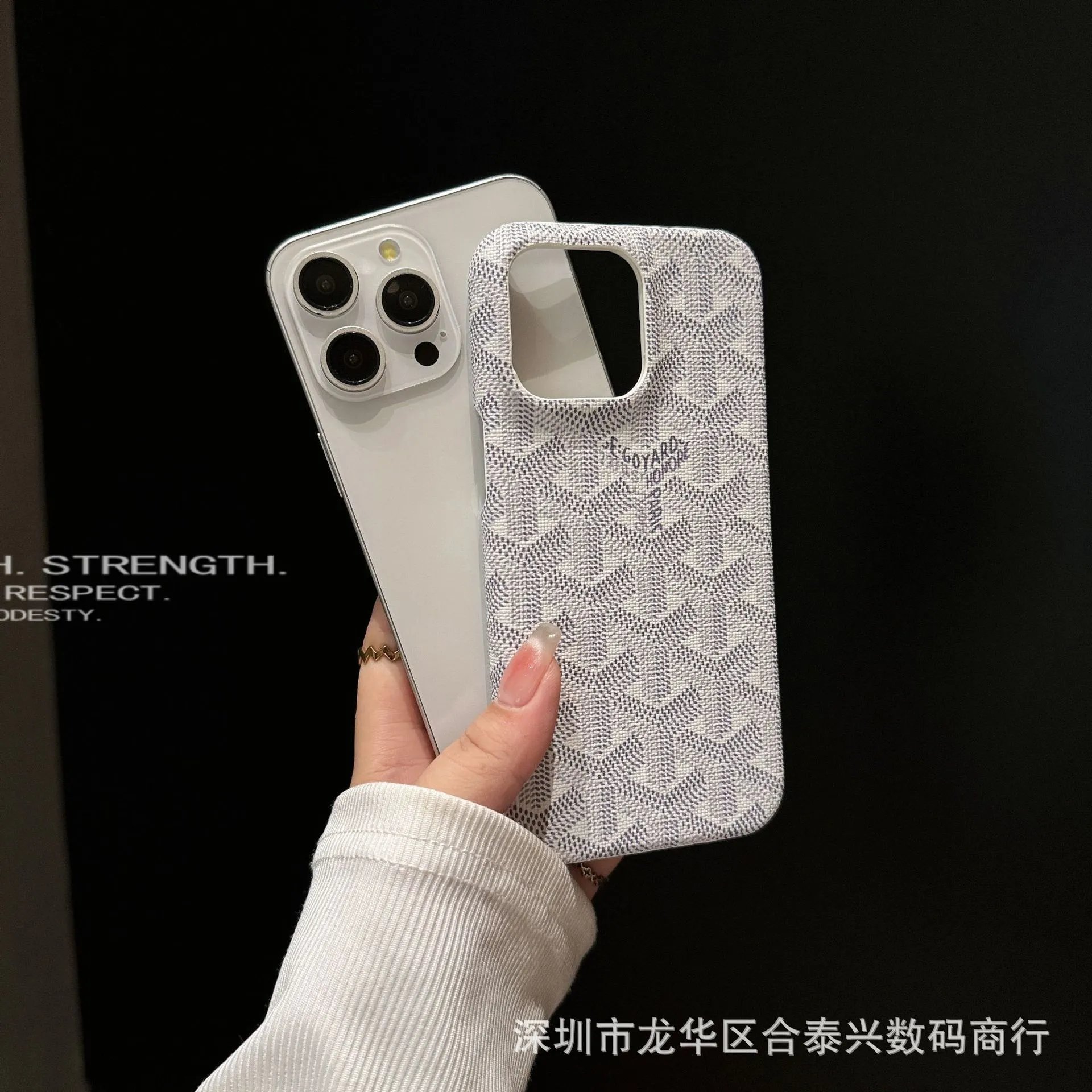 Goyard x iPhone Case Burgundy Monogram Phone Case - 14