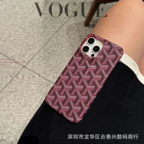 Goyard x iPhone Case Burgundy Monogram Phone Case - 10